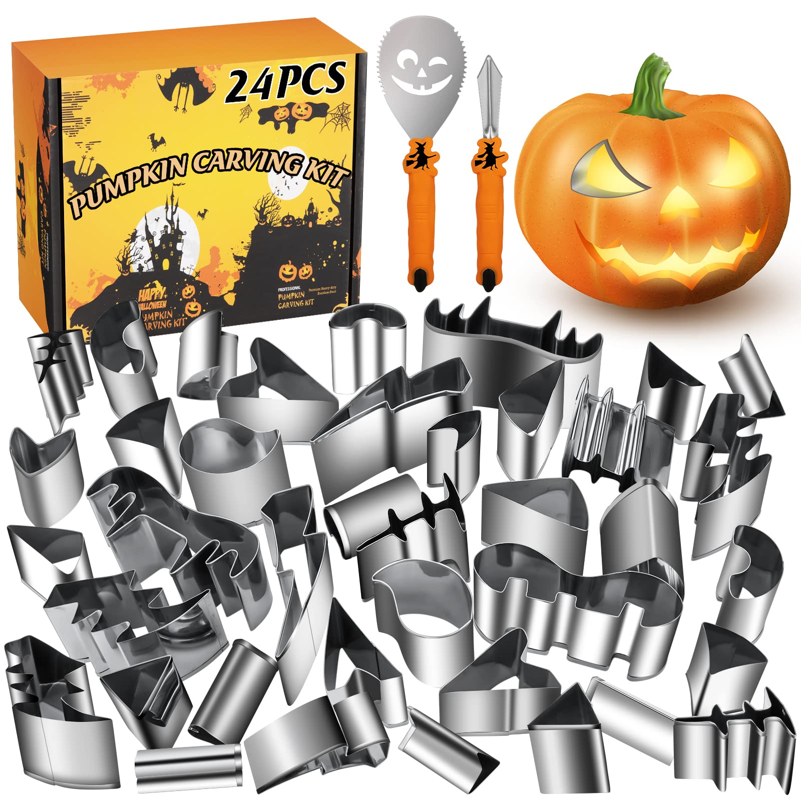 Amazon.com: WANNTS Pumpkin Carving Kit Halloween, Safe and Easy
